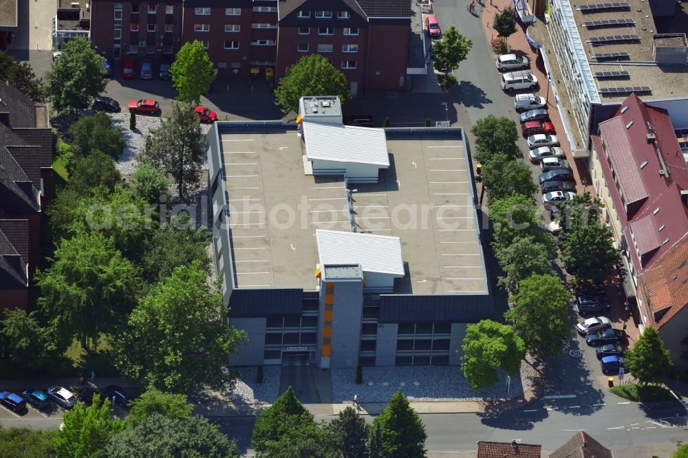 Aerial image Kamen - Parking in the downtown Kamen in the state of North Rhine-Westphalia