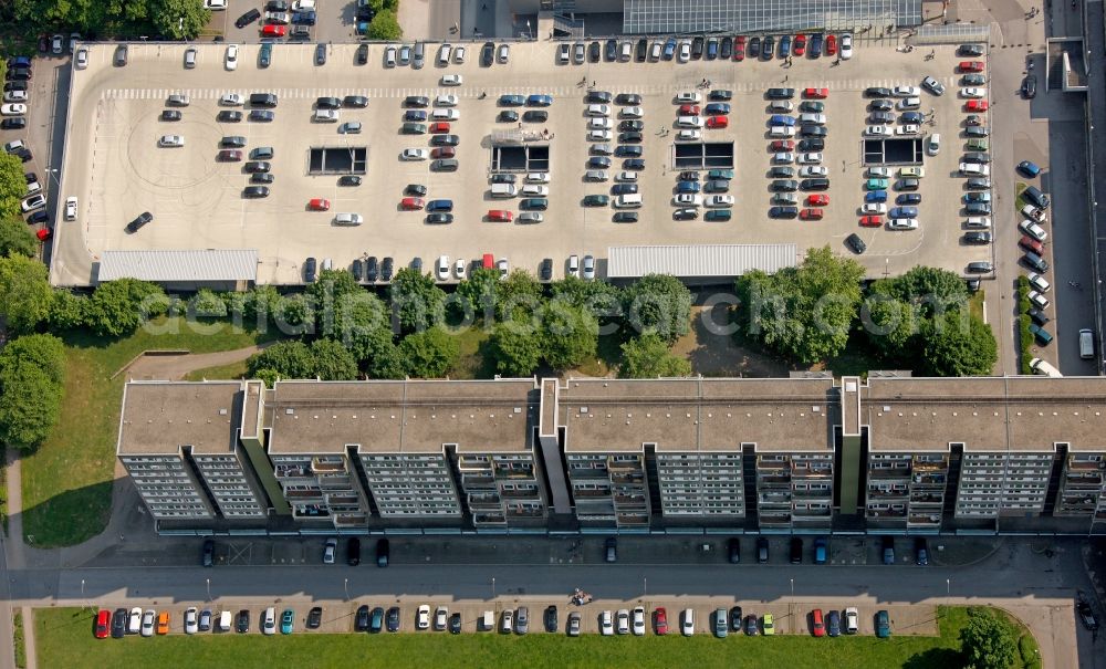 Marl from above - View of a car park in Marl in the state North Rhine-Westphalia