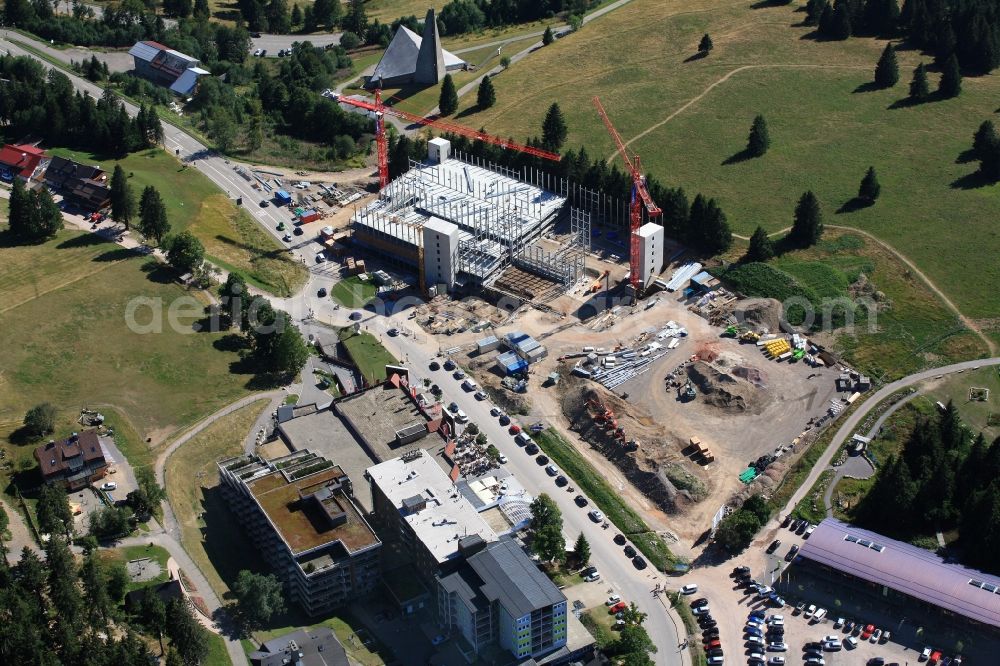 Feldberg (Schwarzwald) from the bird's eye view: Construction of the parking garage on the Feldberg in the municipality Feldberg ( Black Forest ) in Baden -Wuerttemberg