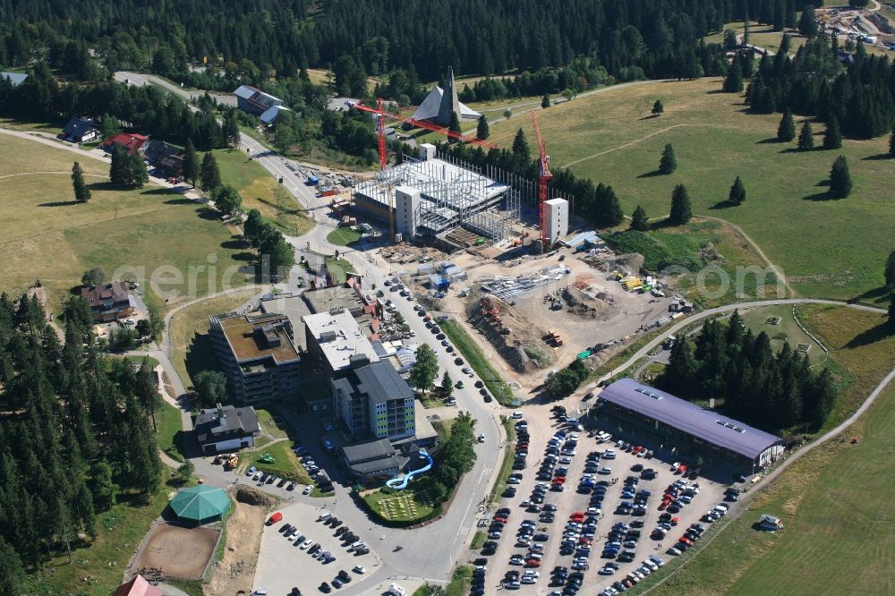 Feldberg (Schwarzwald) from the bird's eye view: Construction of the parking garage on the Feldberg in the municipality Feldberg ( Black Forest ) in Baden -Wuerttemberg