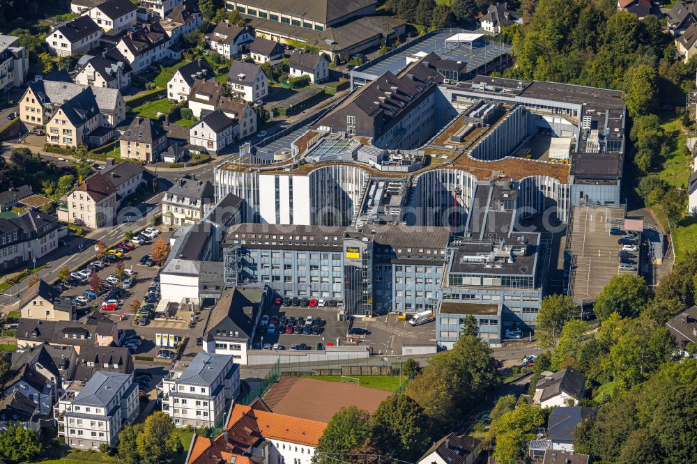 Attendorn from the bird's eye view: buildings and production halls on the factory premises of Viega Holding GmbH & Co. KG at Viega Platz in Attendorn in the federal state of North Rhine-Westphalia, Germany