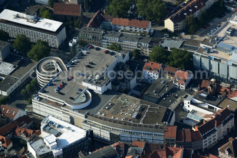 Braunschweig from the bird's eye view: Parking deck on the building of the car park in Braunschweig in the state Lower Saxony