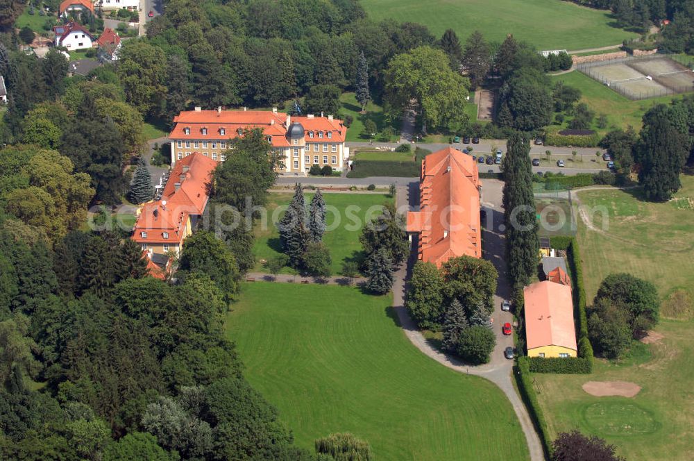 Aerial photograph Meisdorf - Blick auf die Hotelanlage des Schlosses. Kontakt: Allee 5, 06463 Meisdorf; Tel.: (034743) 980; Fax: (034743) 98222; Email: meisdorf@van dervalk.de