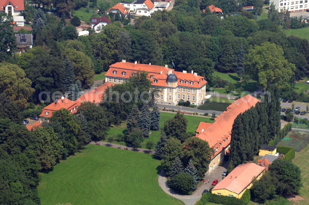 Aerial image Meisdorf - Blick auf die Hotelanlage des Schlosses. Kontakt: Allee 5, 06463 Meisdorf; Tel.: (034743) 980; Fax: (034743) 98222; Email: meisdorf@van dervalk.de