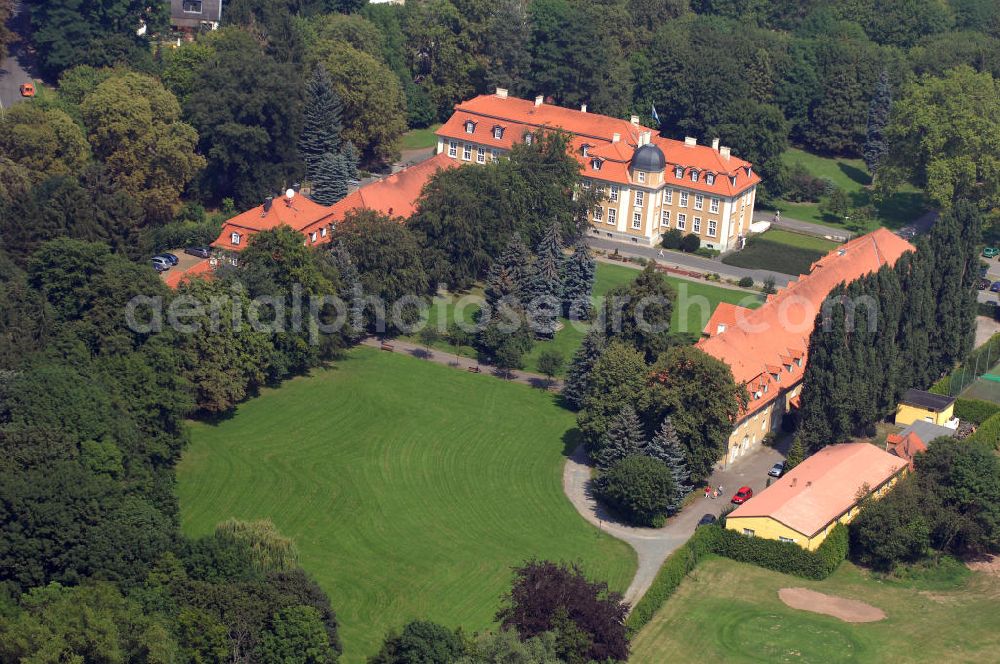 Aerial photograph Meisdorf - Blick auf die Hotelanlage des Schlosses. Kontakt: Allee 5, 06463 Meisdorf; Tel.: (034743) 980; Fax: (034743) 98222; Email: meisdorf@van dervalk.de