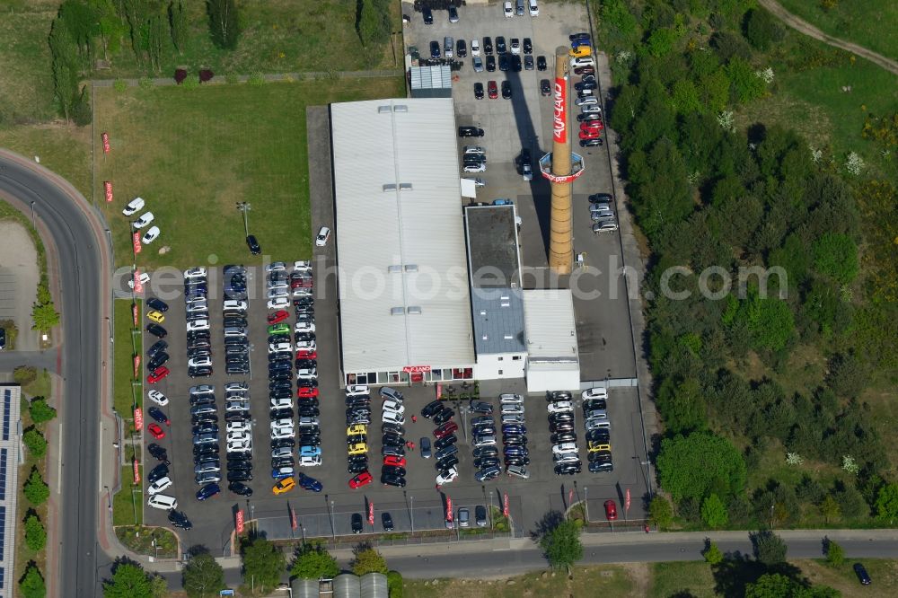 Schwerin from above - Parking and storage space for automobiles in Schwerin in the state Mecklenburg - Western Pomerania