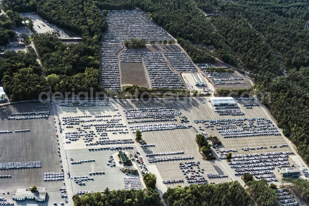 Aerial photograph Dickel - Parking and storage space for automobiles in Dickel in the state Lower Saxony, Germany