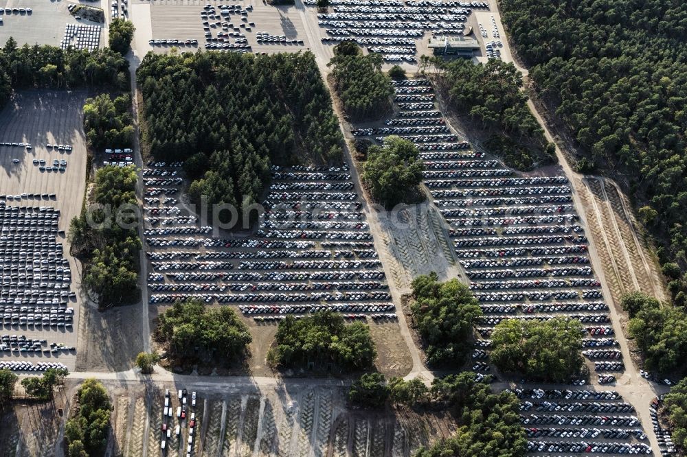 Aerial image Dickel - Parking and storage space for automobiles in Dickel in the state Lower Saxony, Germany