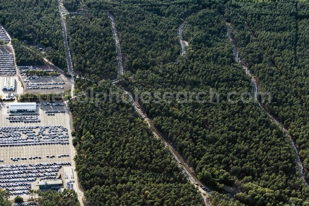 Aerial photograph Dickel - Parking and storage space for automobiles in Dickel in the state Lower Saxony, Germany