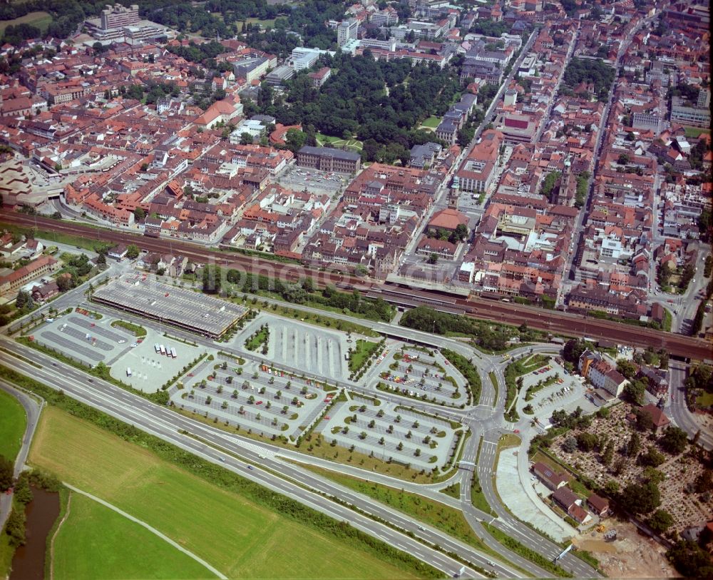 Aerial photograph Erlangen - Parking and storage space for automobiles Grossparkplatz Erlangen in Erlangen in the state Bavaria, Germany