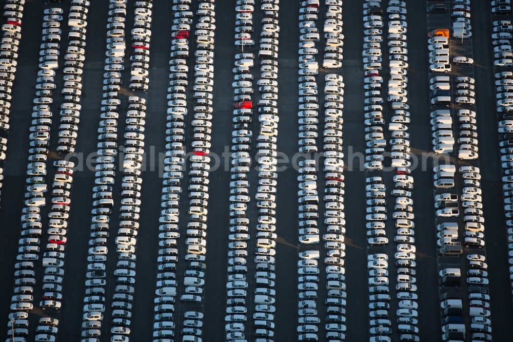 Essen from above - Parking and storage space for automobiles in Essen in the state North Rhine-Westphalia