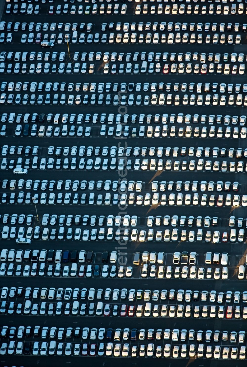 Essen from above - Parking and storage space for automobiles in Essen in the state North Rhine-Westphalia