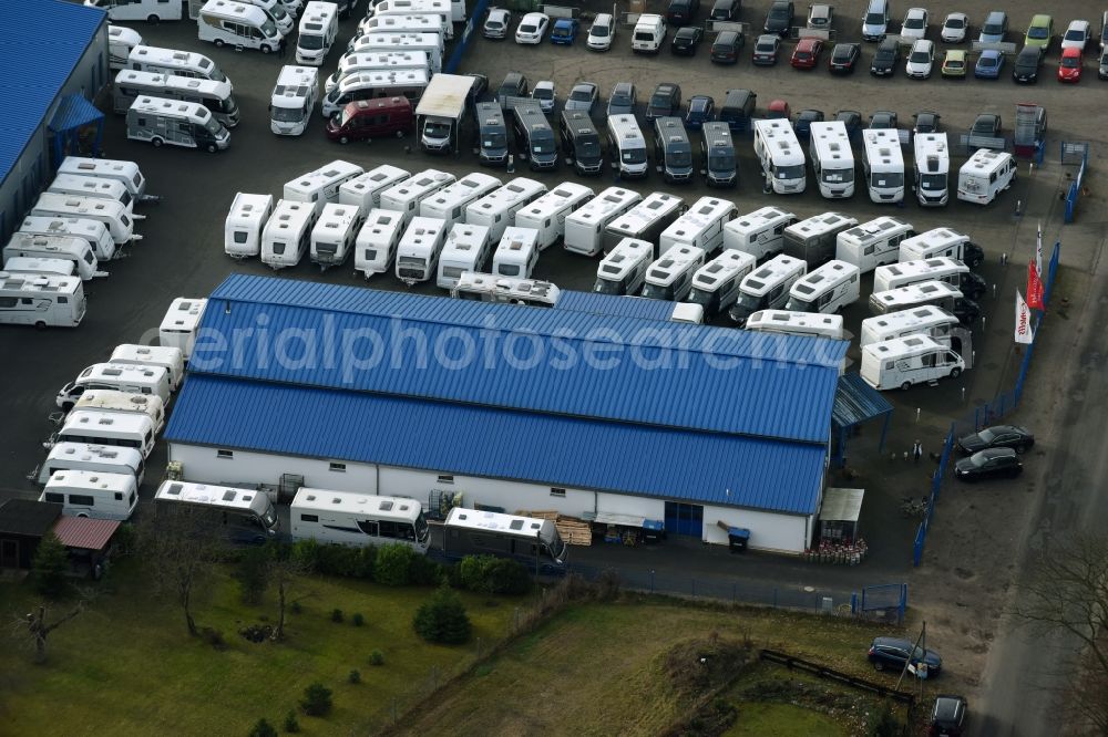 Kremmin from the bird's eye view: Parking and storage space for Caravan- automobiles in Kremmin in the state Mecklenburg - Western Pomerania
