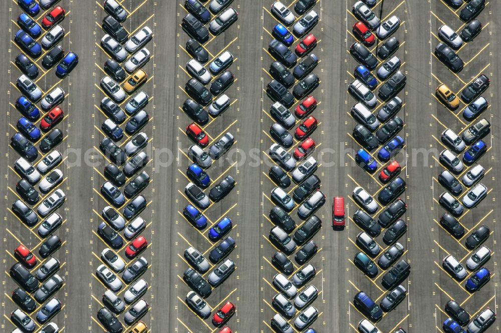 Kelheim from above - Parking and storage space for automobiles in Kelheim in the state Bavaria