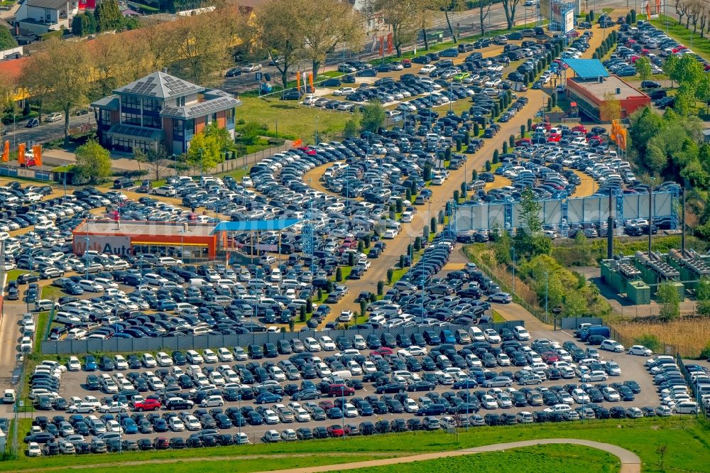 Aerial image Hamm - Parking and storage space for automobiles of W. Potthoff GmbH in the district Bockum-Hoevel in Hamm in the state North Rhine-Westphalia