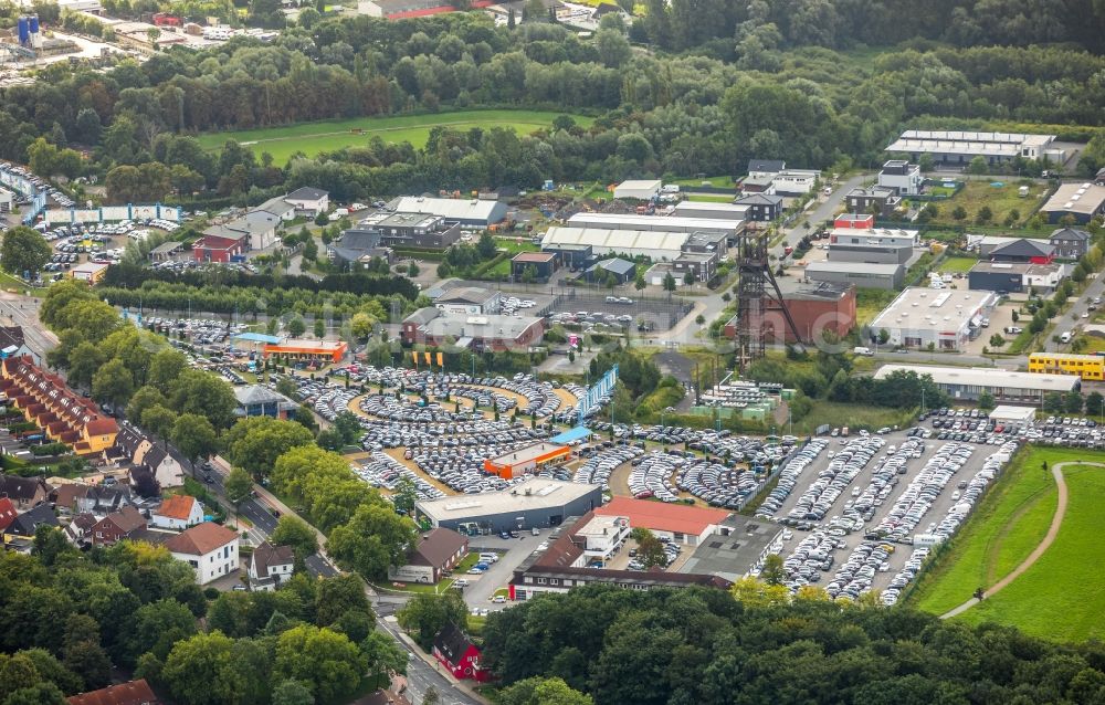 Aerial photograph Hamm - Parking and storage space for automobiles of W. Potthoff GmbH in the district Bockum-Hoevel in Hamm in the state North Rhine-Westphalia