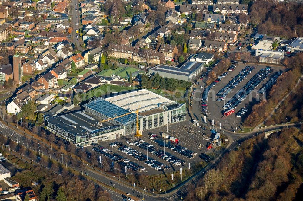 Aerial photograph Bottrop - Parking and storage space for automobiles of Brabus GmbH on the Brabus-Allee in the district Eigen in Bottrop in the state North Rhine-Westphalia