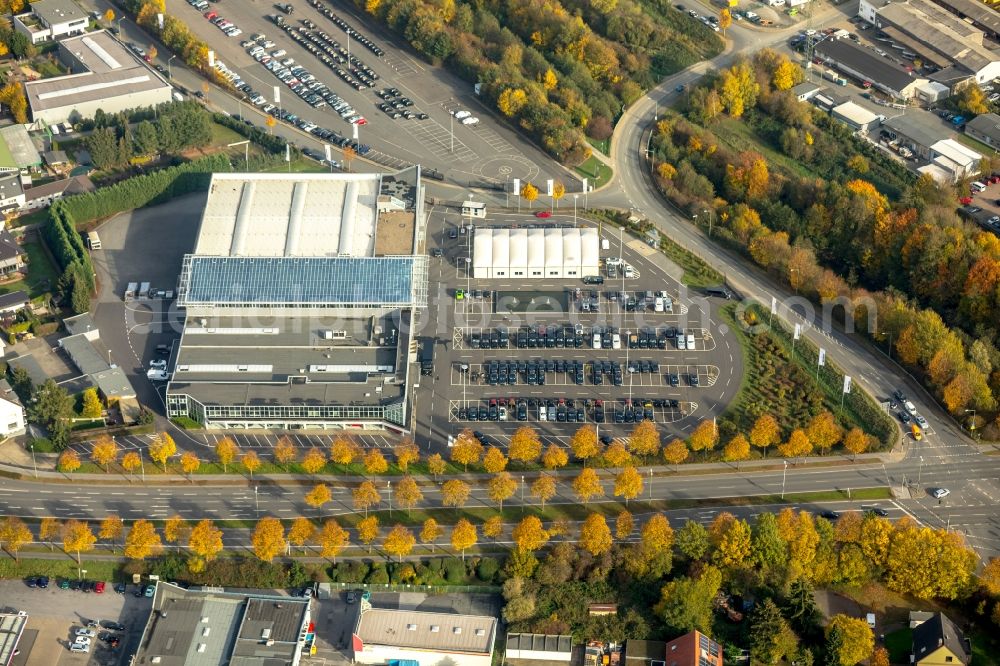 Aerial image Bottrop - Parking and storage space for automobiles of Brabus GmbH on the Brabus-Allee in the district Eigen in Bottrop in the state North Rhine-Westphalia