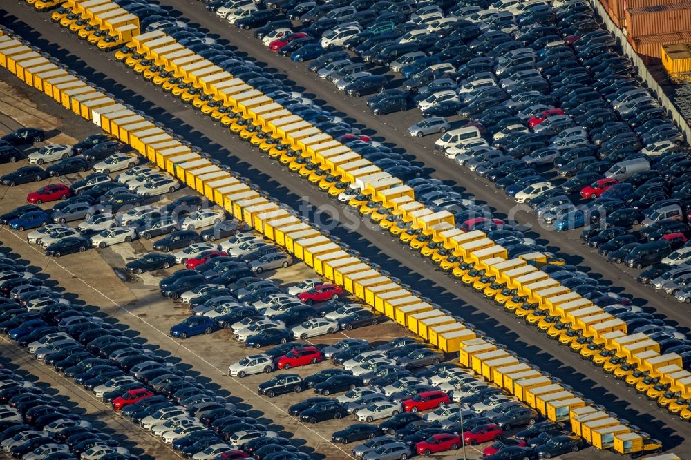 Aerial photograph Dortmund - Parking and storage space for automobiles in the district Eving in Dortmund in the state North Rhine-Westphalia, Germany