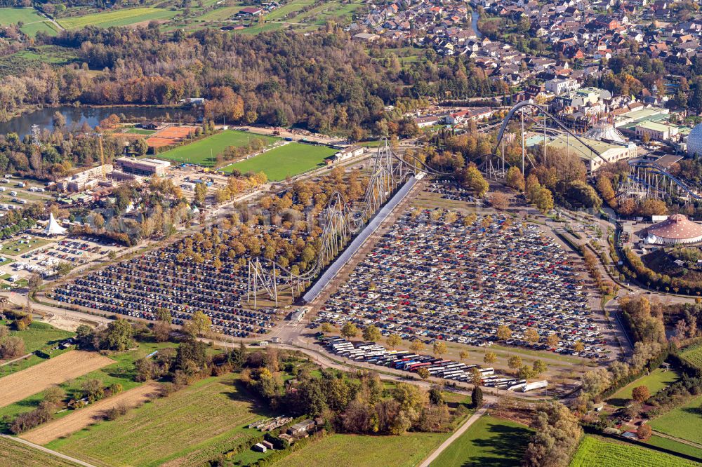 Aerial image Rust - Leisure Centre - Amusement Park Europa-Park in Rust in the state Baden-Wurttemberg, Germany