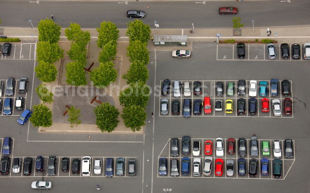 Hamm from the bird's eye view: Parking in the city center in Hamm in North Rhine-Westphalia