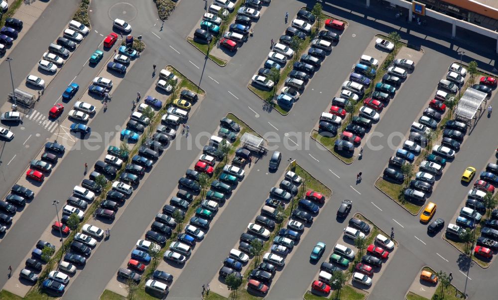 Aerial image Oberhausen - Parking Sterkrade in Oberhausen in North Rhine-Westphalia