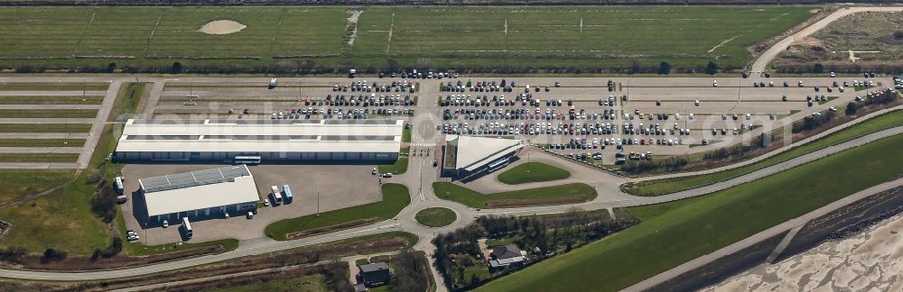 Aerial photograph Dagebüll - Parking and storage space for automobiles bei Inselparkplatz Dagebuell GmbH in Dagebuell in the state Schleswig-Holstein, Germany