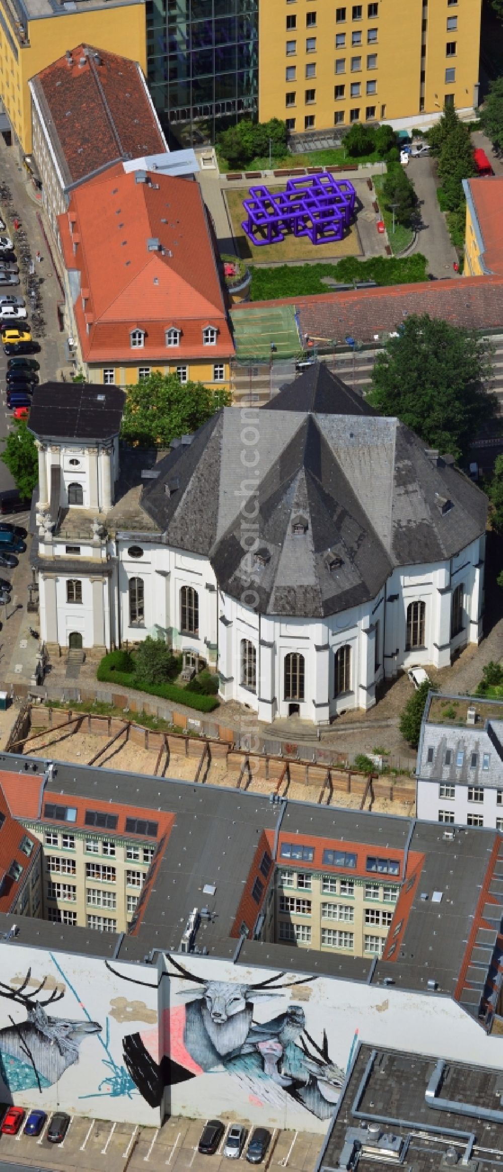 Aerial photograph Berlin Mitte - Church Parochialkirche at the street Klosterstrsse / Parochialstrasse