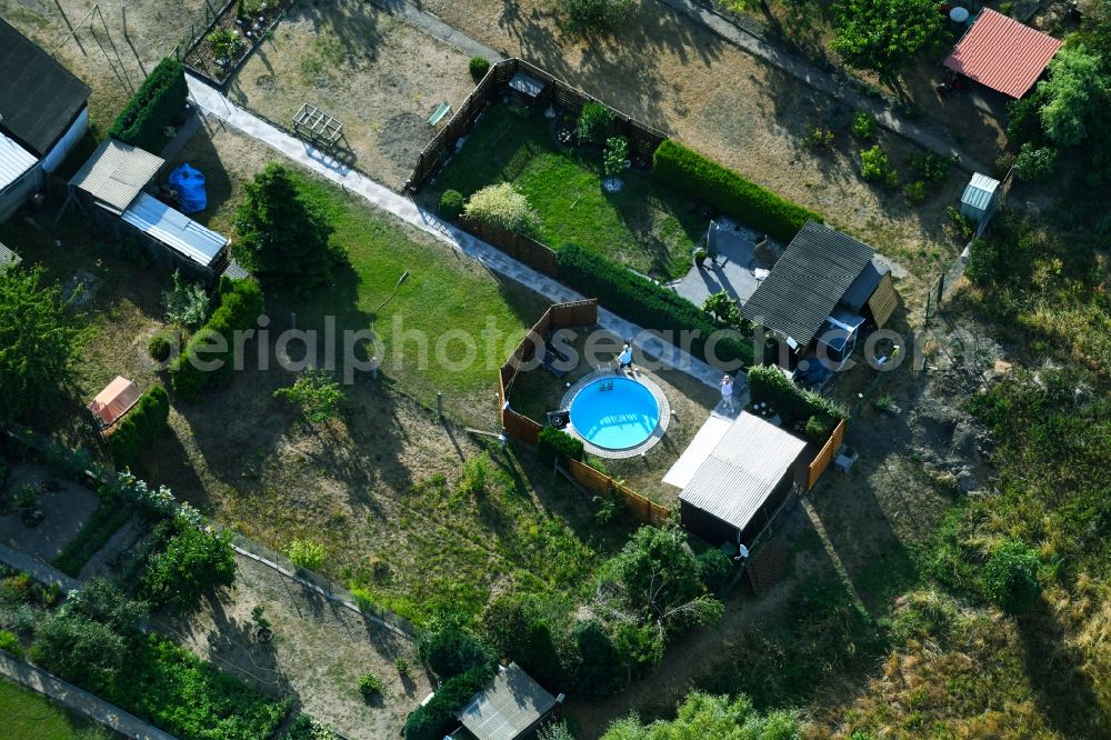 Aerial image Osterburg (Altmark) - Parcel of a small garden along the Weinbergstrasse in Osterburg (Altmark) in the state Saxony-Anhalt, Germany