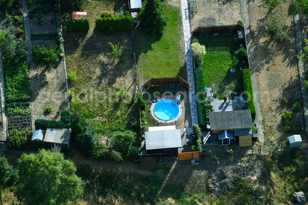 Osterburg (Altmark) from above - Parcel of a small garden along the Weinbergstrasse in Osterburg (Altmark) in the state Saxony-Anhalt, Germany