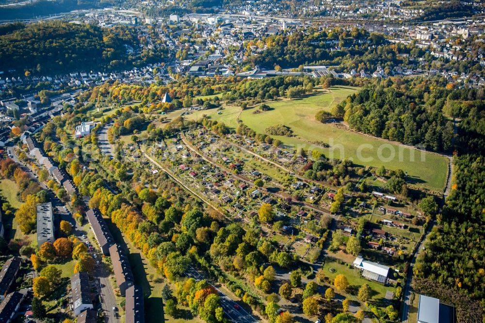 Siegen from above - Parcel of a small garden at the Frankfurter Strasse in Siegen in the state North Rhine-Westphalia