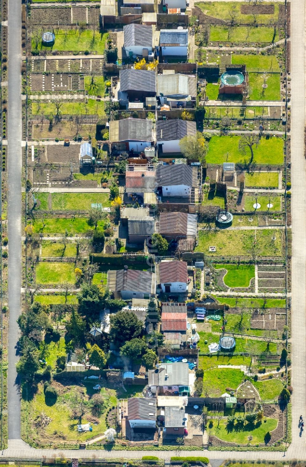 Aerial photograph Dortmund - Parcel of a small garden Garten Verein Nord Ost e.V. on Hannoeversche Strasse in Dortmund in the state North Rhine-Westphalia