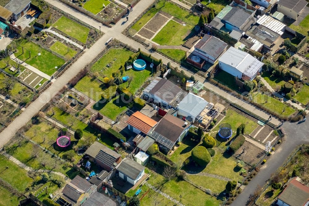 Aerial photograph Dortmund - Parcel of a small garden Garten Verein Nord Ost e.V. on Hannoeversche Strasse in Dortmund in the state North Rhine-Westphalia