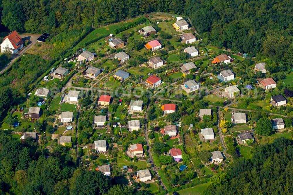 Aerial photograph Hagen - Parcel of a small garden in Hagen in the state North Rhine-Westphalia