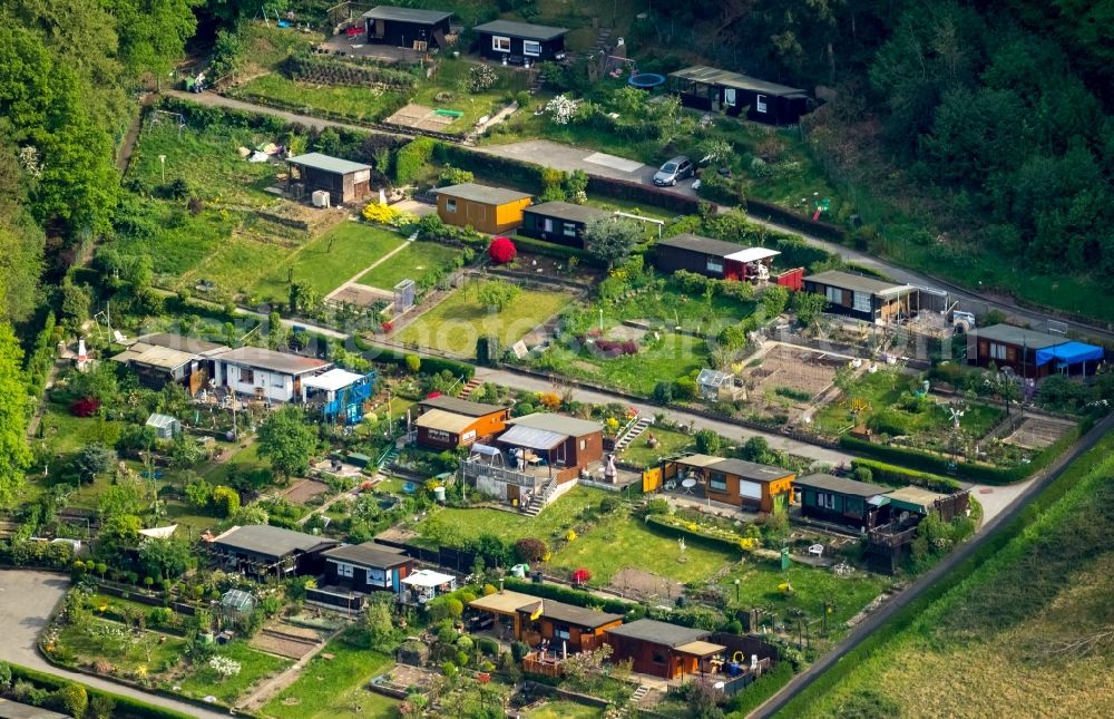 Hagen from the bird's eye view: Parcel of a small garden in Hagen in the state North Rhine-Westphalia