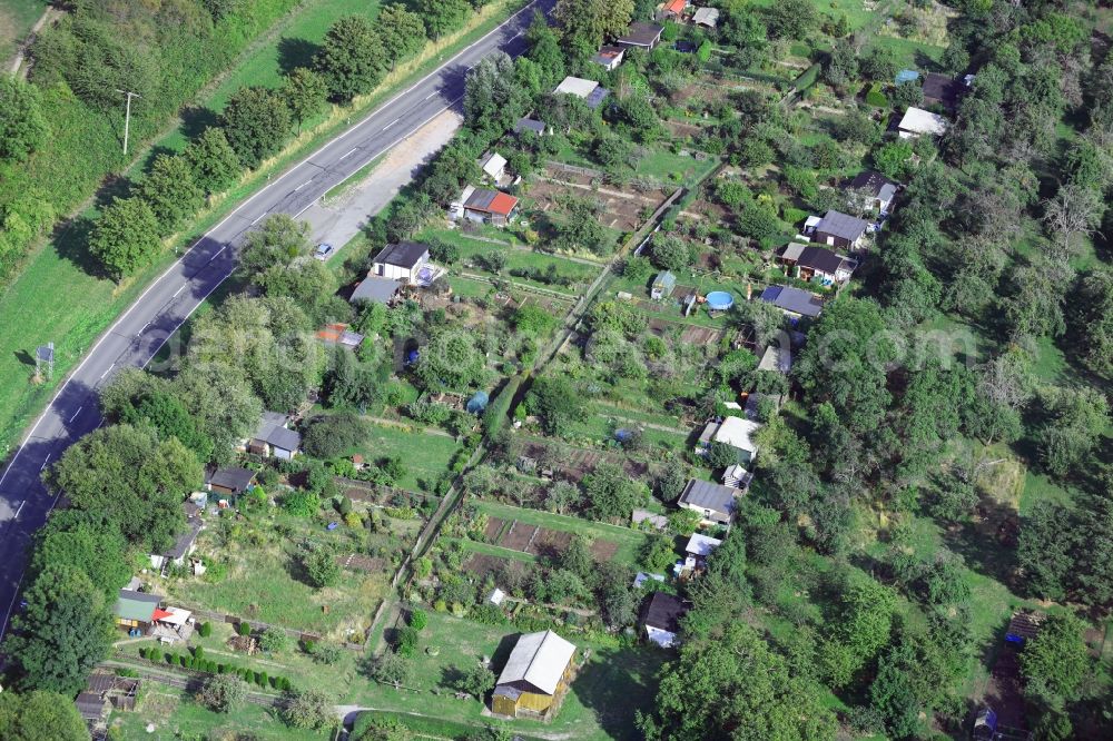 Benzingerode from above - Parcel of a small garden on Hellbach in Benzingerode in the state Saxony-Anhalt, Germany