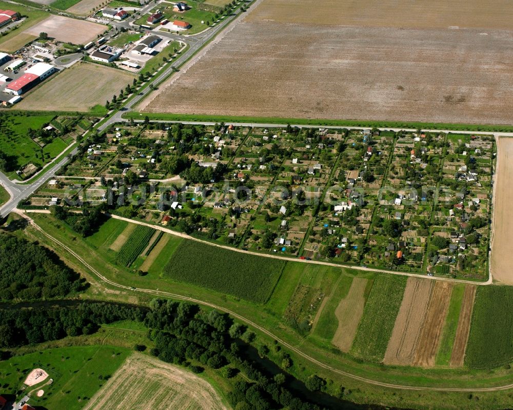 Aerial image Herbsleben - Parcel of a small garden in Herbsleben in the state Thuringia, Germany