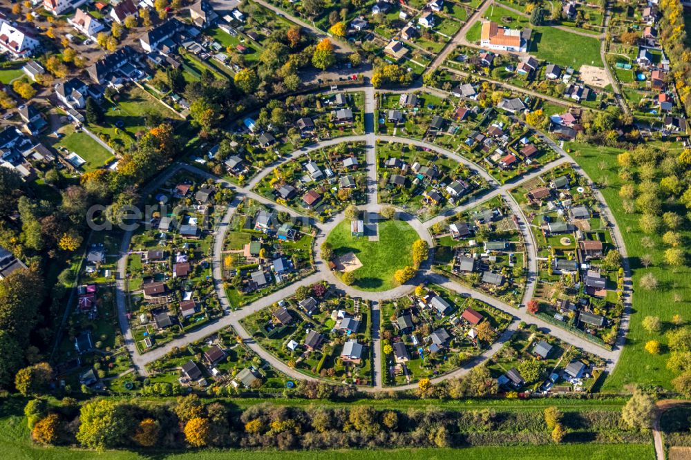 Aerial image Kamp-Lintfort - Parcel of a small garden in Kamp-Lintfort in the state North Rhine-Westphalia