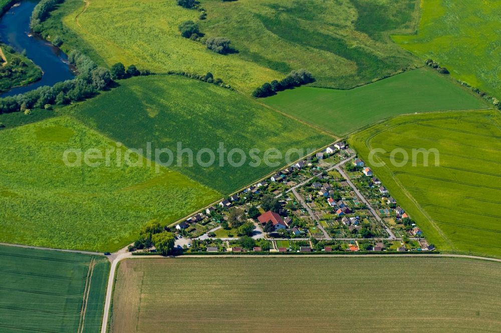 Lünen from above - Parcels of a small garden in Kapellenweg in Luenen in the state North Rhine-Westphalia