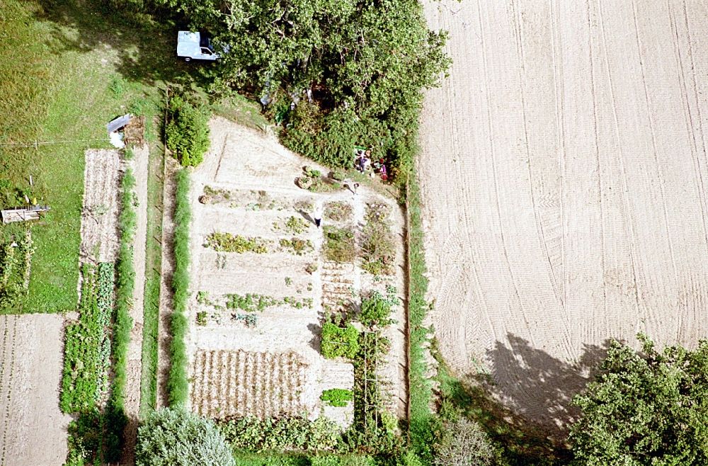 Aerial image Liesten - Parcel of a small garden in Liesten in the state Saxony-Anhalt, Germany