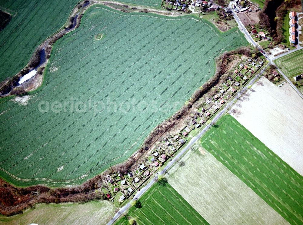 Mehrow from above - Parcel of a small garden in Mehrow in the state Brandenburg, Germany