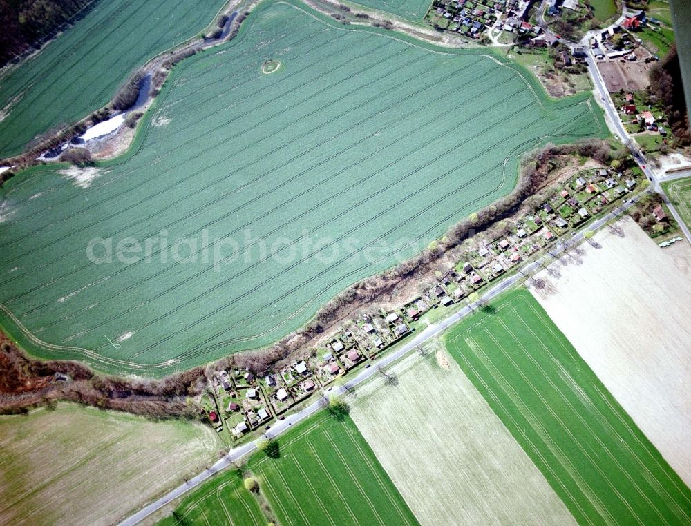 Mehrow from the bird's eye view: Parcel of a small garden in Mehrow in the state Brandenburg, Germany