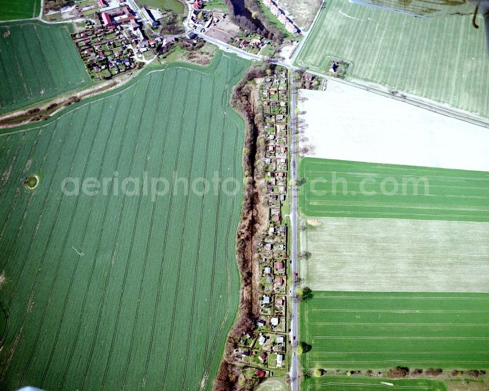 Aerial photograph Mehrow - Parcel of a small garden in Mehrow in the state Brandenburg, Germany