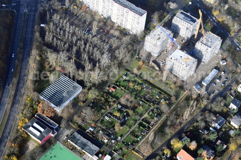 Berlin from above - Parcel of a small garden Maerkische Spitze - Eugen-Roth-Weg in the district Marzahn in Berlin, Germany