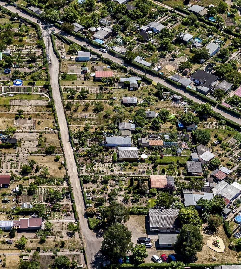 Aerial photograph Neuruppin - Parcel of a small garden in Neuruppin in the state Brandenburg