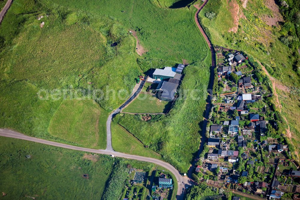 Helgoland from the bird's eye view: Parcel of a small garden Oberland in Helgoland in the state Schleswig-Holstein, Germany