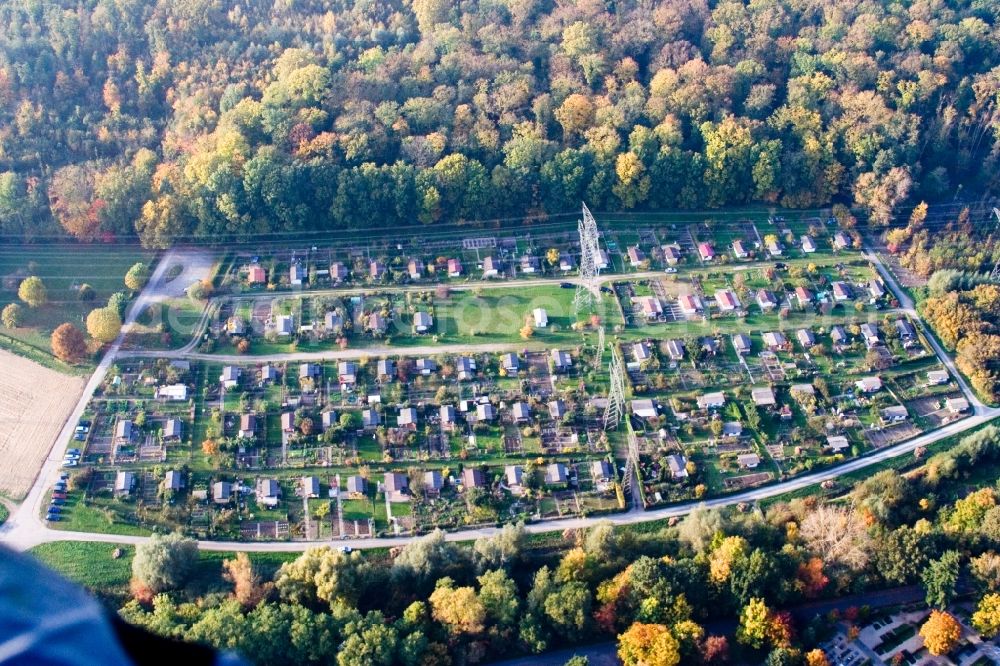 Rheinstetten from above - Parcel of a small garden in the district Forchheim in Rheinstetten in the state Baden-Wuerttemberg