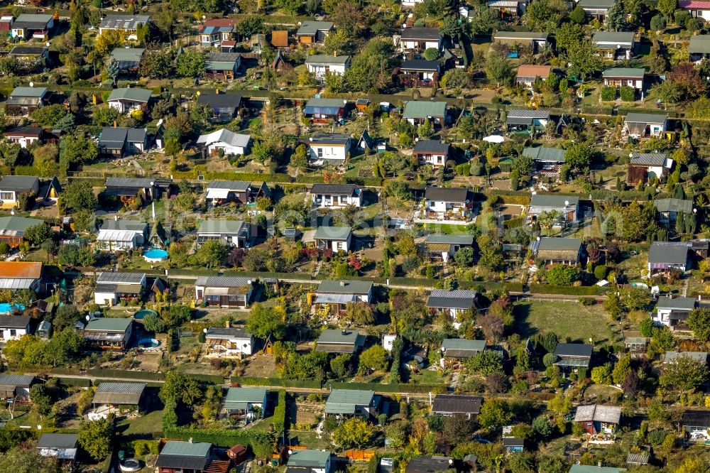 Aerial photograph Magdeburg - Parcel of a small garden in the district Salbke in Magdeburg in the state Saxony-Anhalt, Germany