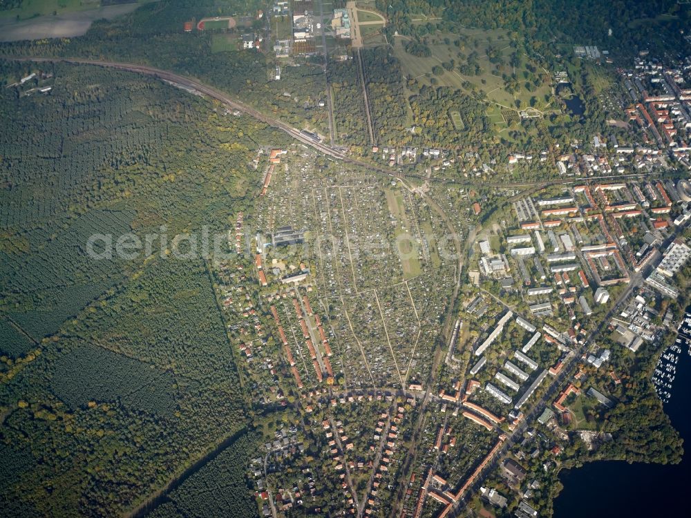 Potsdam from above - Parcel of a small garden Westliche Vorstadt in Potsdam in the state Brandenburg