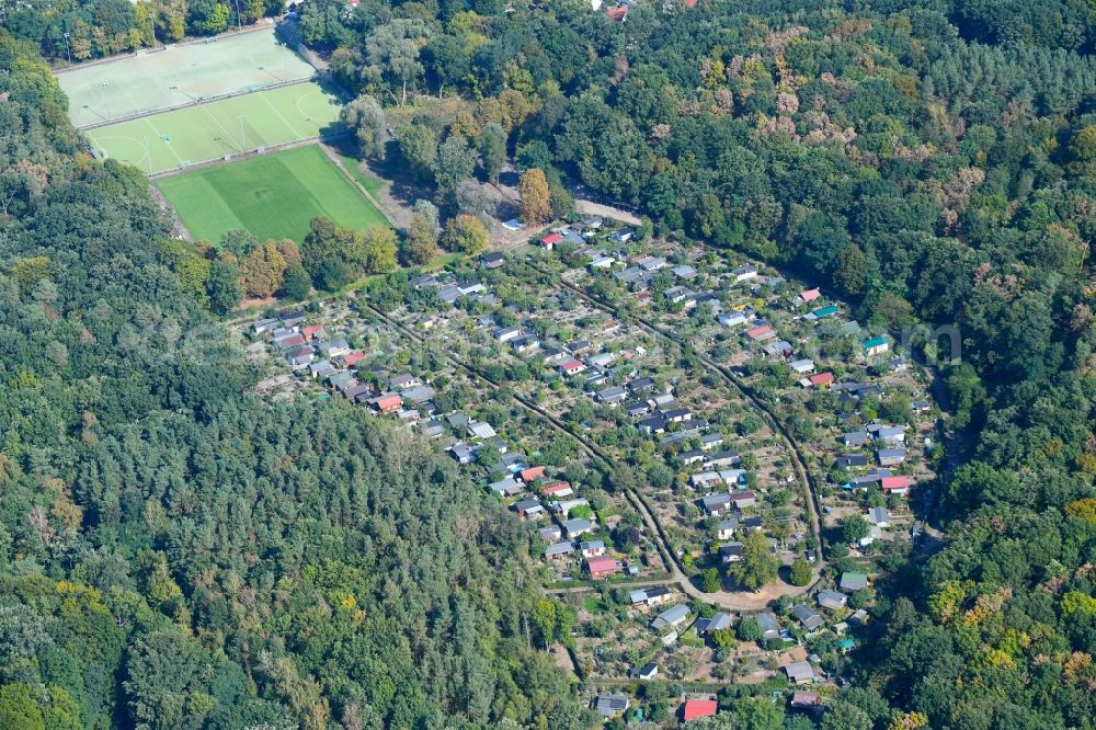 Aerial photograph Potsdam - Parcel of a small garden in Potsdam in the state Brandenburg, Germany